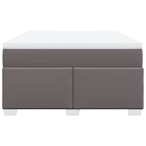 Box spring postel s matrací šedá 140 x 190 cm umělá kůže - obrázek 4