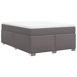 Box spring postel s matrací šedá 140 x 190 cm umělá kůže - obrázek 9