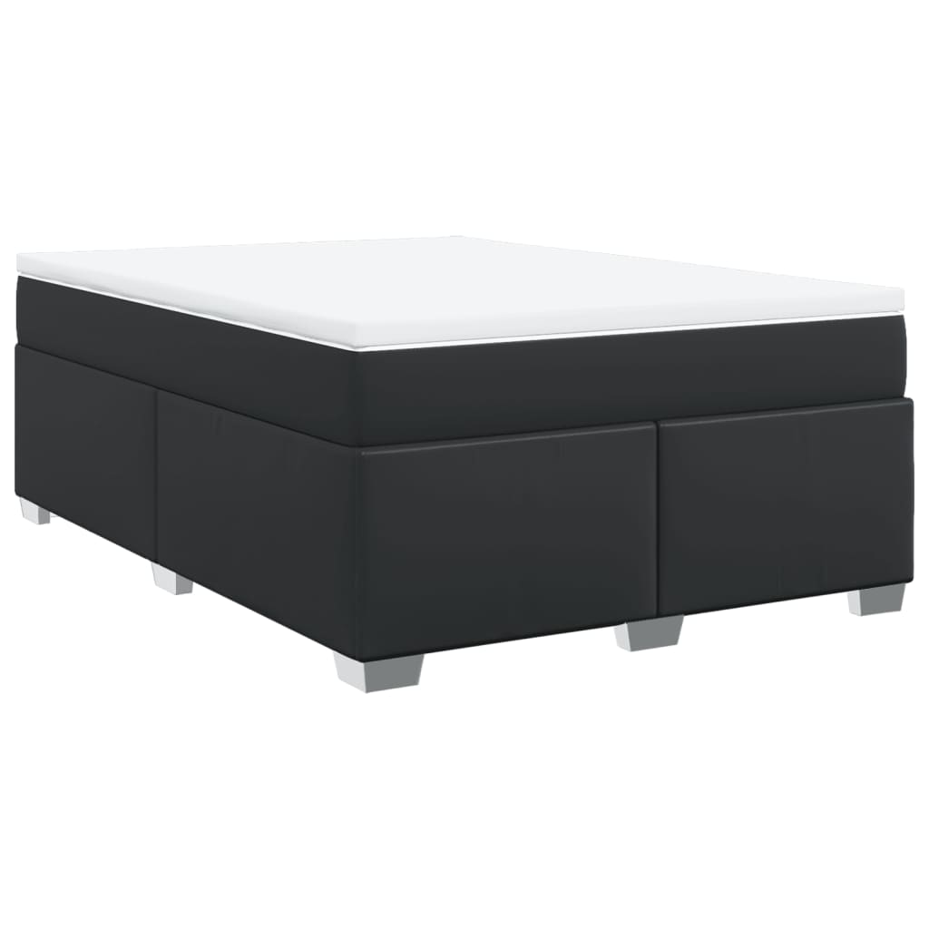 Thumbnail - vidaXL Boxspringbett mit Matratze Schwarz 140x200 cm Kunstleder