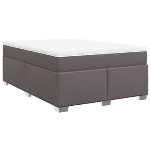 Box spring postel s matrací šedá 140x200 cm umělá kůže - obrázek 2