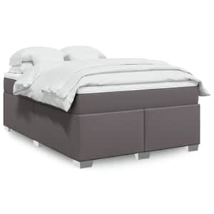 Box spring postel s matrací šedá 140x200 cm umělá kůže - obrázek 1