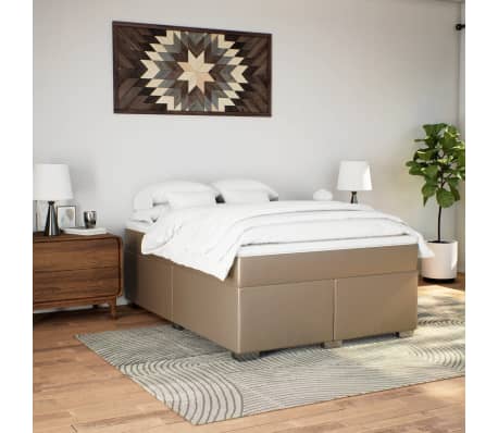 vidaXL Sommier &agrave; lattes de lit avec matelas Cappuccino 140x200 cm