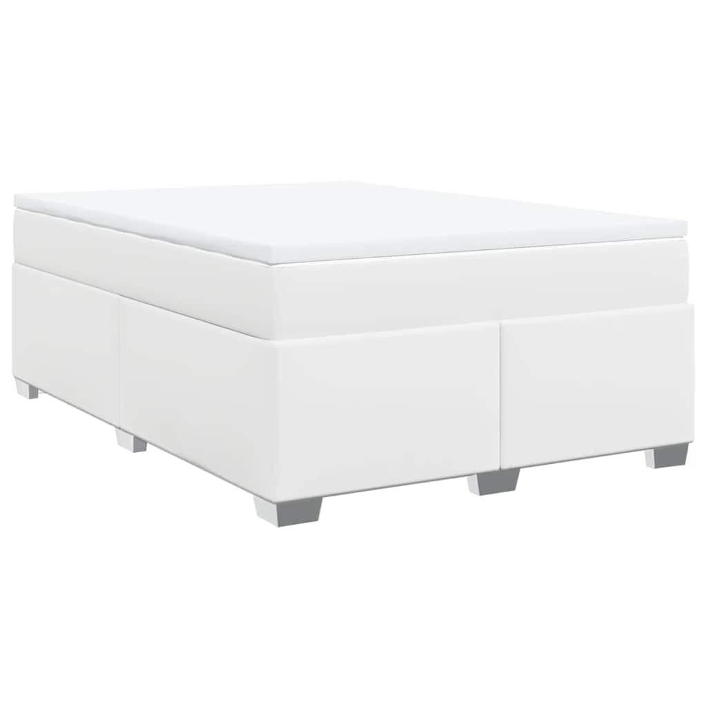 vidaXL Boxspring met matras kunstleer wit 160x200 cm, foto 3