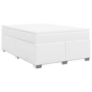 Box spring postel s matrací bílá 160x200 cm umělá kůže - obrázek 2