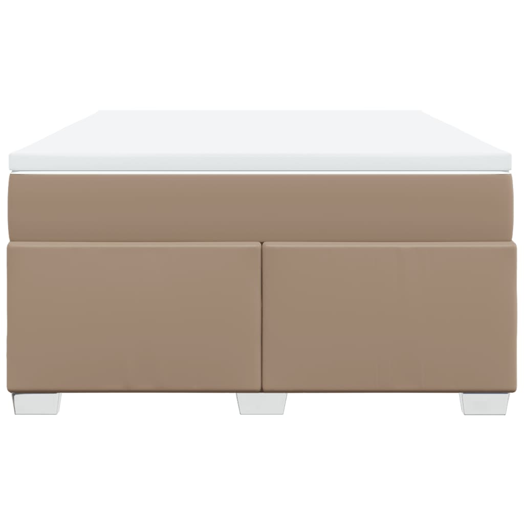 vidaXL Boxspring met matras kunstleer cappuccinokleurig 160x200 cm bruin, foto 4
