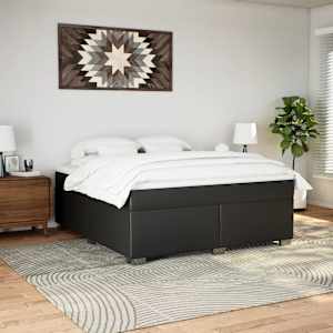 Box spring postel s matrací černá 180x200 cm umělá kůže - obrázek 3