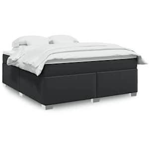 Box spring postel s matrací černá 180x200 cm umělá kůže - obrázek 1