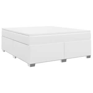 Box spring postel s matrací bílá 180x200 cm umělá kůže - obrázek 2