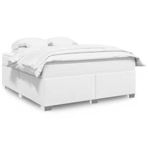 Box spring postel s matrací bílá 180x200 cm umělá kůže - obrázek 1