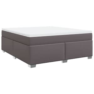 Box spring postel s matrací šedá 180x200 cm umělá kůže - obrázek 2