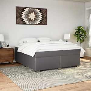Box spring postel s matrací šedá 180x200 cm umělá kůže - obrázek 3