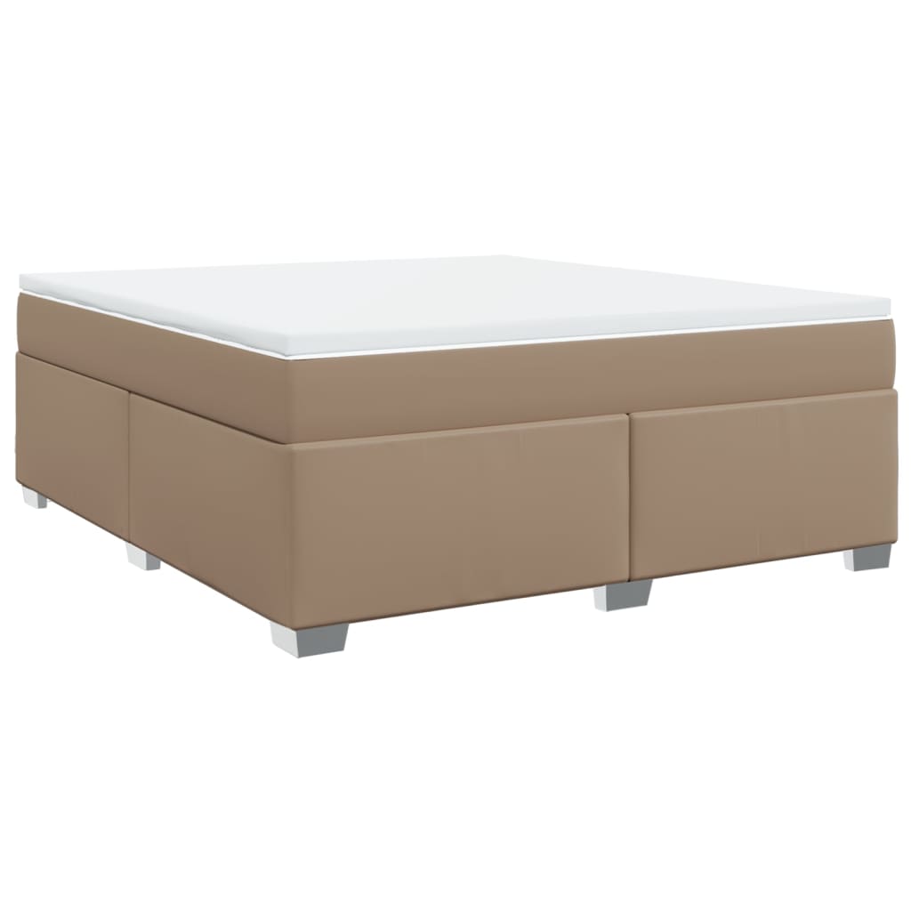 vidaXL Box spring postel s matrací cappuccino 180 x 200 cm umělá kůže