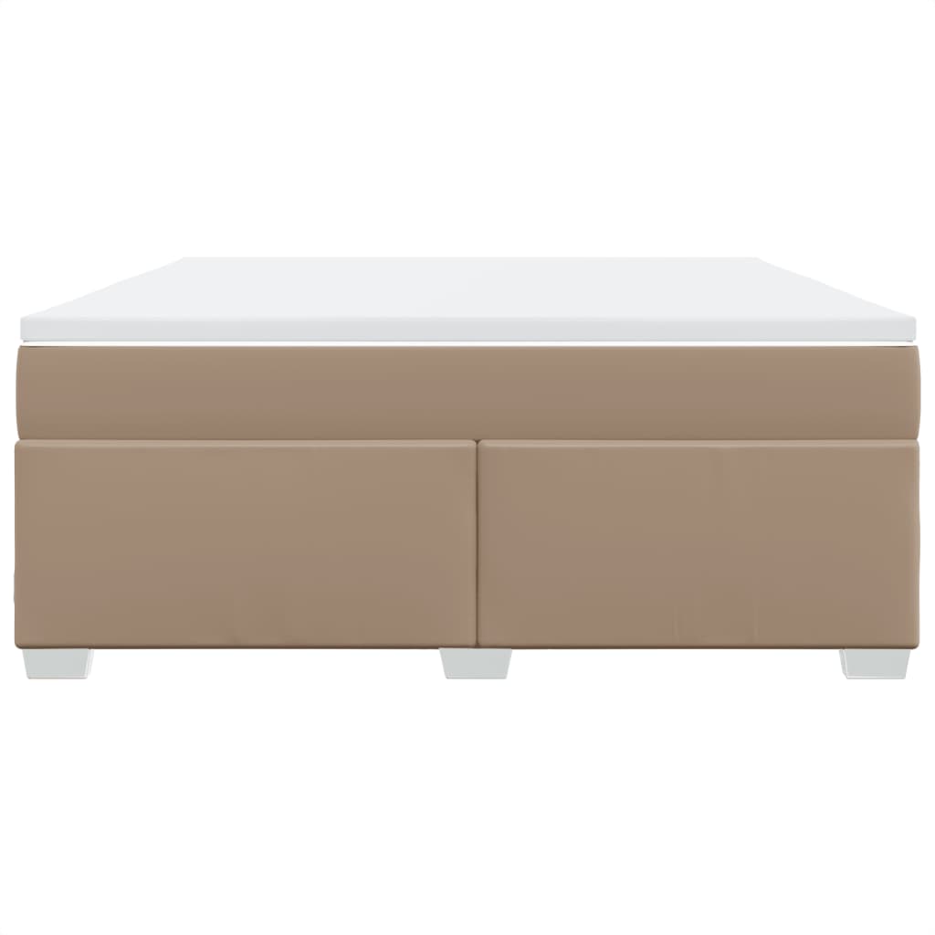 vidaXL Boxspring met matras kunstleer cappuccinokleurig 180x200 cm bruin, foto 4
