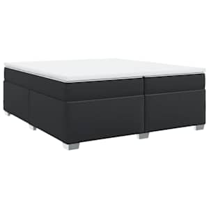 Box spring postel s matrací černá 200x200 cm umělá kůže - obrázek 2