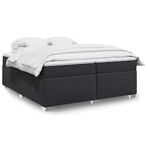 Box spring postel s matrací černá 200x200 cm umělá kůže - obrázek 1
