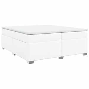 Box spring postel s matrací bílá 200x200 cm umělá kůže - obrázek 2
