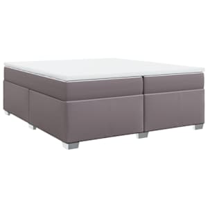 Box spring postel s matrací šedá 200x200 cm umělá kůže - obrázek 2