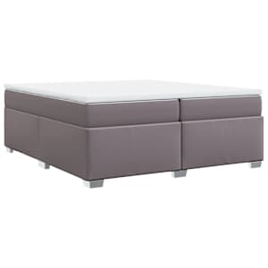 Box spring postel s matrací šedá 200x200 cm umělá kůže - obrázek 9