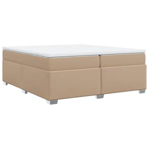 Box spring postel s matrací cappuccino 200 x 200 cm umělá kůže - obrázek 9