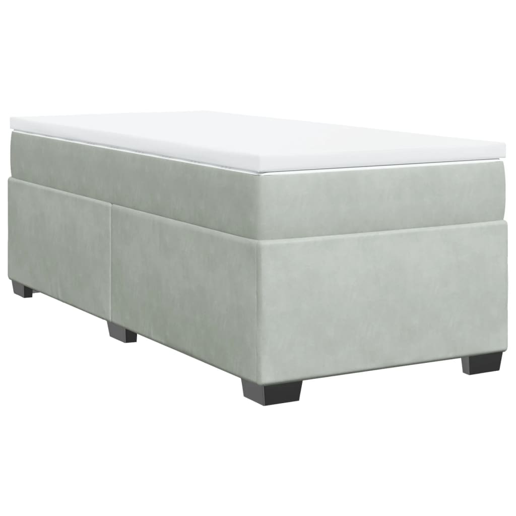 vidaXL Box spring postel s matrací světle šedá 80 x 200 cm samet
