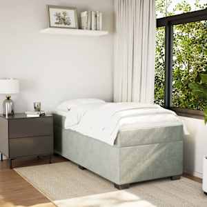 Box spring postel s matrací světle šedá 80 x 200 cm samet - obrázek 3
