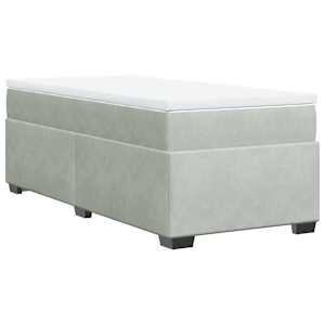 Box spring postel s matrací světle šedá 80 x 200 cm samet - obrázek 9
