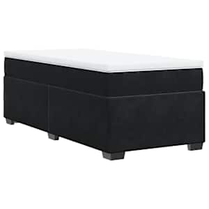 Box spring postel s matrací černá 80 x 200 cm samet - obrázek 9