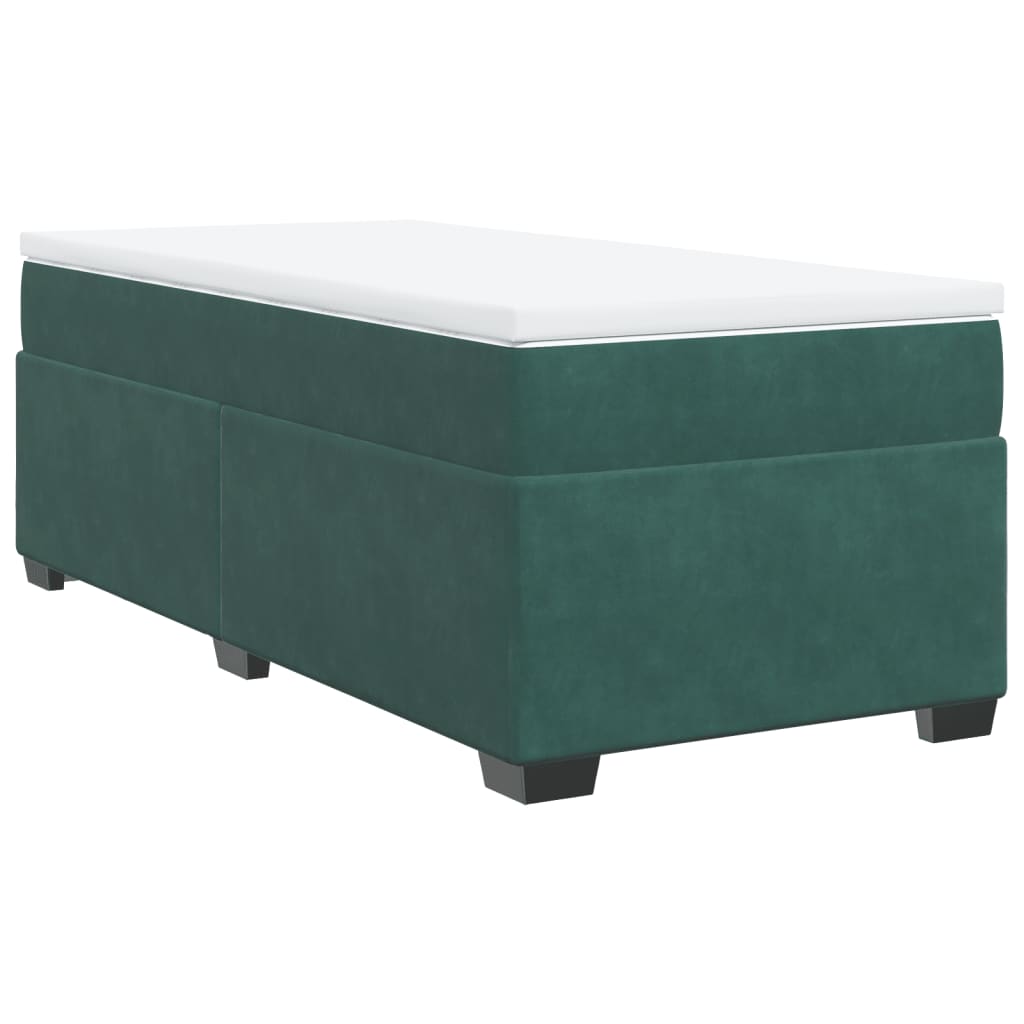Thumbnail - vidaXL Boxspringbett mit Matratze Dunkelgrün 80x200 cm Samt