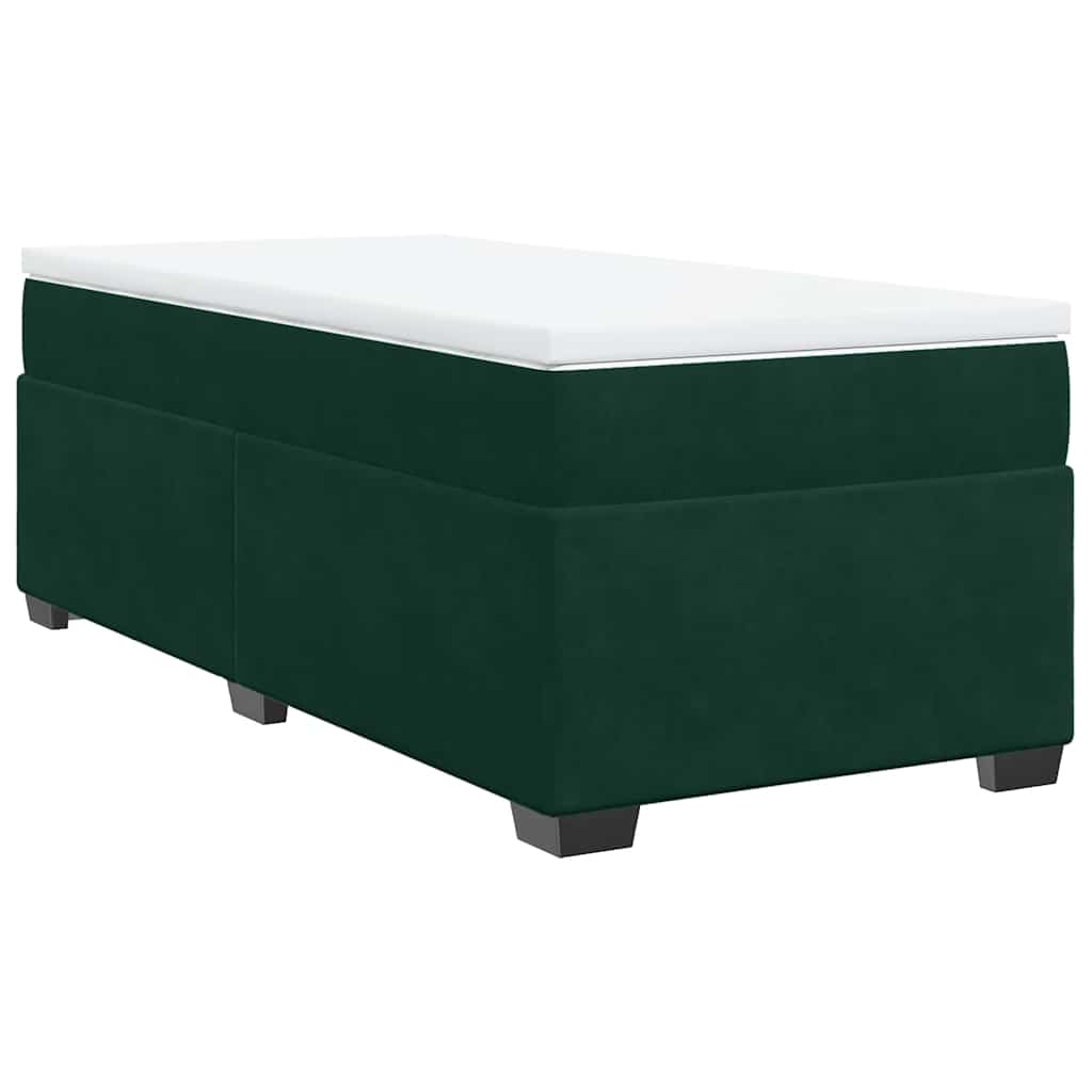 vidaXL Boxspring met matras fluweel donkergroen 80x200 cm groen, foto 3