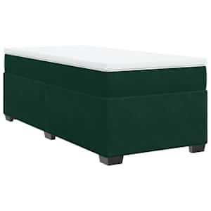 Box spring postel s matrací tmavě zelená 80 x 200 cm samet - obrázek 2