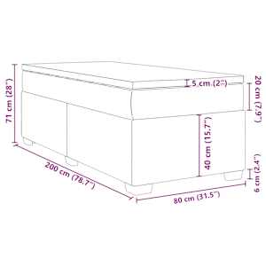 Box spring postel s matrací tmavě zelená 80 x 200 cm samet - obrázek 12