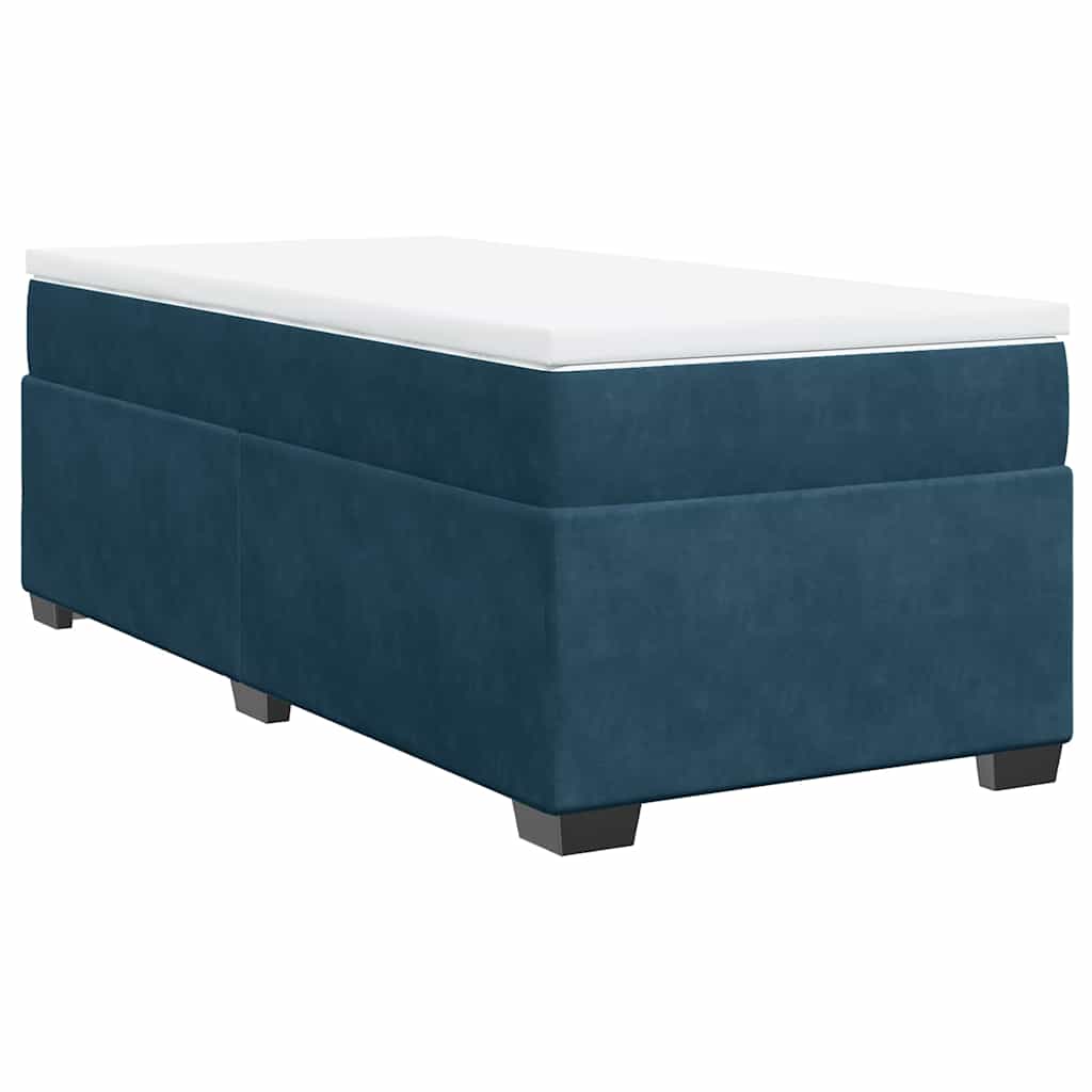 vidaXL Box spring postel s matrací tmavě modrá 80 x 200 cm samet