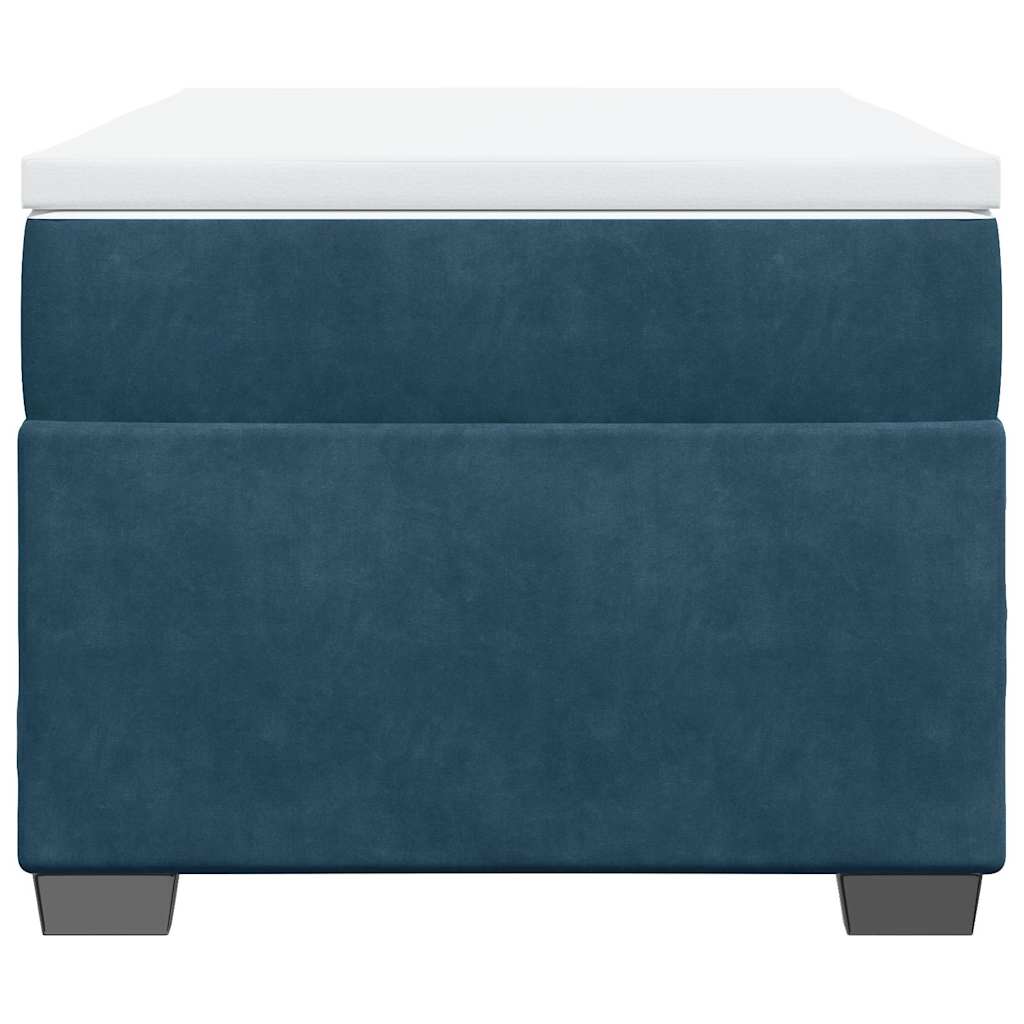 vidaXL Boxspring met matras fluweel donkerblauw 80x200 cm blauw, foto 4
