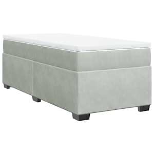 Box spring postel s matrací světle šedá 90x190 cm samet - obrázek 2