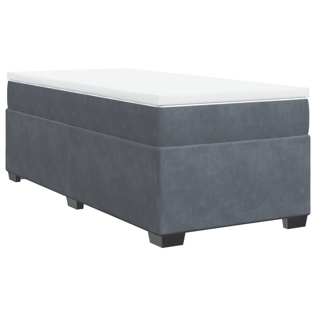 vidaXL Boxspring met matras fluweel donkergrijs 90x190 cm grijs, foto 3