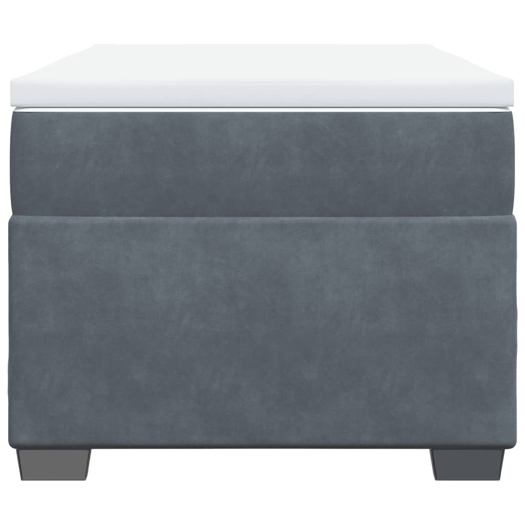 vidaXL Boxspring met matras fluweel donkergrijs 90x190 cm grijs, foto 4