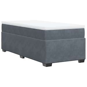 Box spring postel s matrací tmavě šedá 90x190 cm samet - obrázek 9