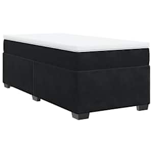 Box spring postel s matrací černá 90x190 cm samet - obrázek 2