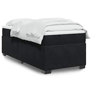 Box spring postel s matrací černá 90x190 cm samet - obrázek 1