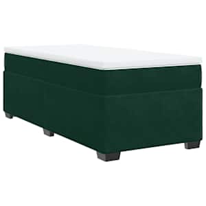 Box spring postel s matrací tmavě zelená 90x190 cm samet - obrázek 2