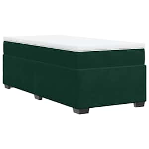 Box spring postel s matrací tmavě zelená 90x190 cm samet - obrázek 9