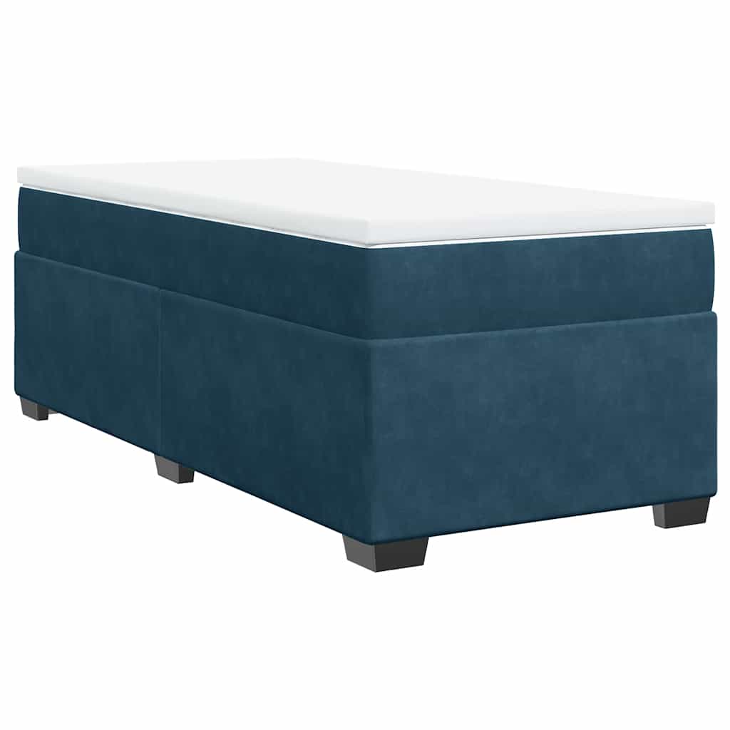 vidaXL Boxspring met matras fluweel donkerblauw 90x190 cm blauw, foto 3