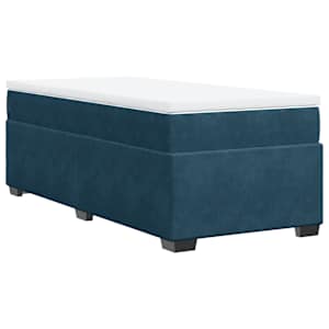 Box spring postel s matrací tmavě modrá 90x190 cm samet - obrázek 9