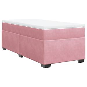 Box spring postel s matrací růžová 90x190 cm samet - obrázek 2