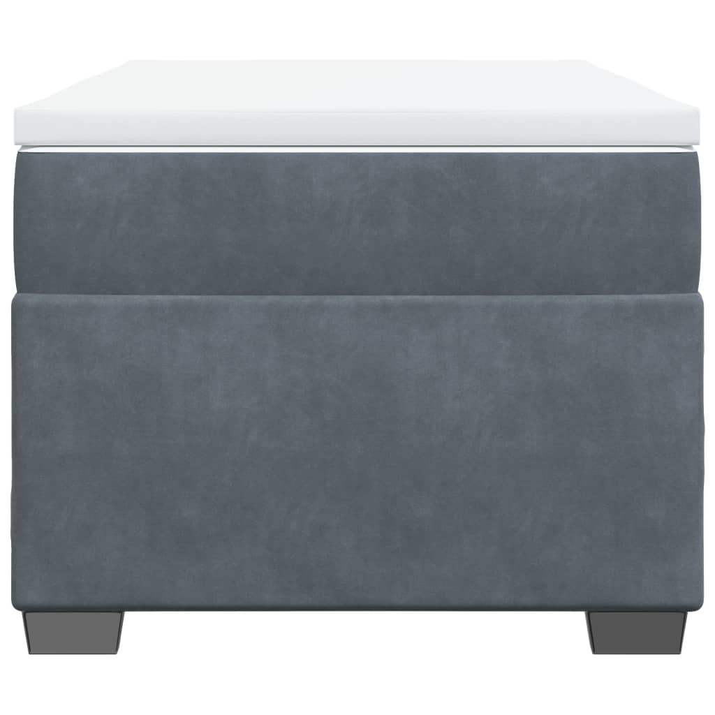 vidaXL Boxspring met matras fluweel donkergrijs 90x200 cm grijs, foto 4