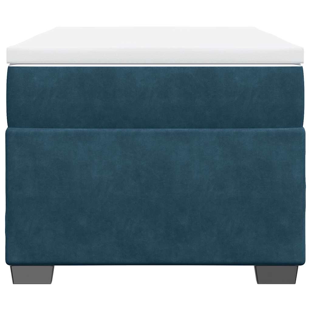 vidaXL Boxspring met matras fluweel donkerblauw 90x200 cm blauw, foto 4