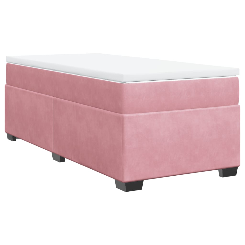 Thumbnail - vidaXL Boxspringbett mit Matratze Rosa 90x200 cm Samt