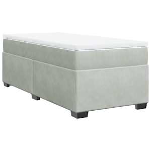 Box spring postel s matrací světle šedá 100x200 cm samet - obrázek 2
