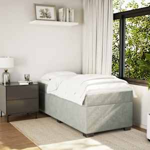 Box spring postel s matrací světle šedá 100x200 cm samet - obrázek 3