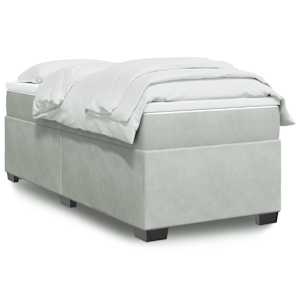 Box spring postel s matrací světle šedá 100x200 cm samet - obrázek 1